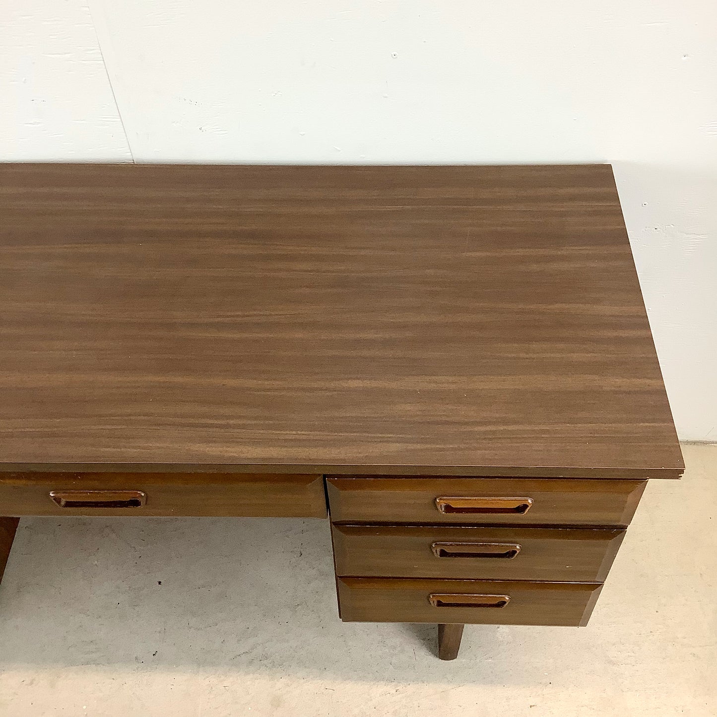 Mid-Century Six Drawer Writing Desk