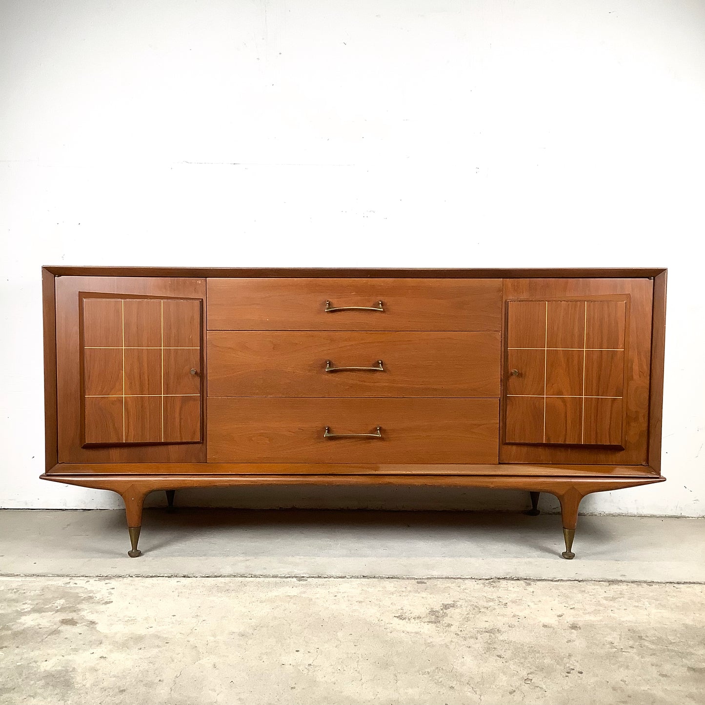 Mid-Century Modern Dresser with Hidden Drawer Storage