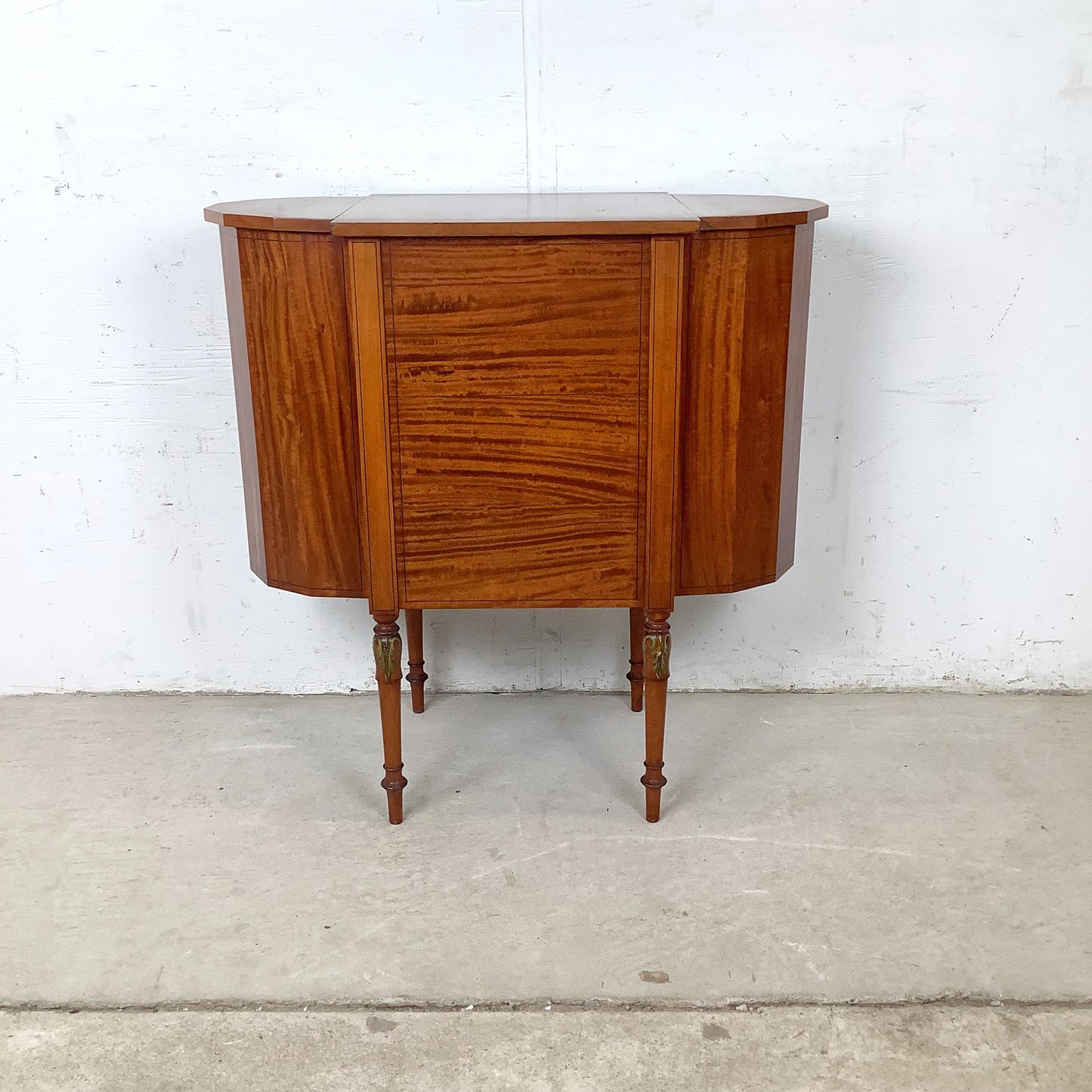 American Adam Revival Satinwood Martha Washington Sewing Cabinet | Aimone Mfg. Co., New York | circa 1900–1919