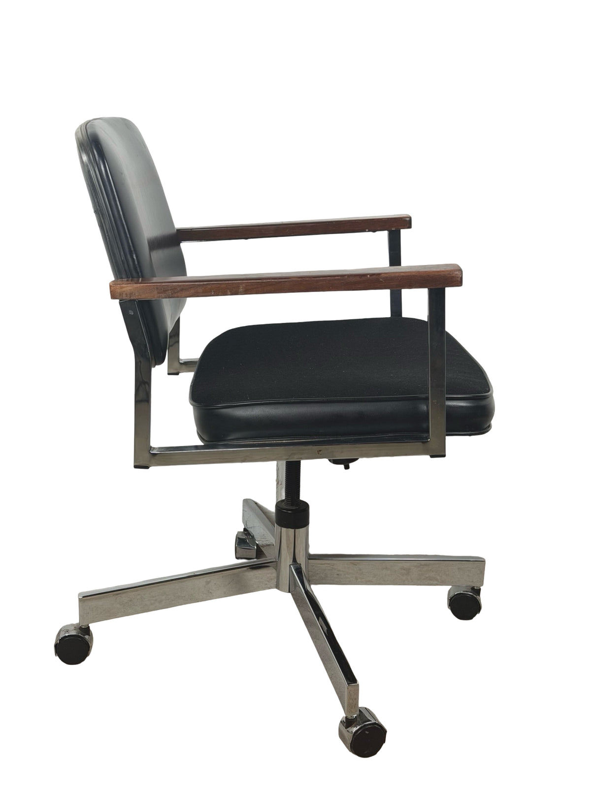 Vintage United Chair Co. Mid-Century Chrome Swivel Office Chair