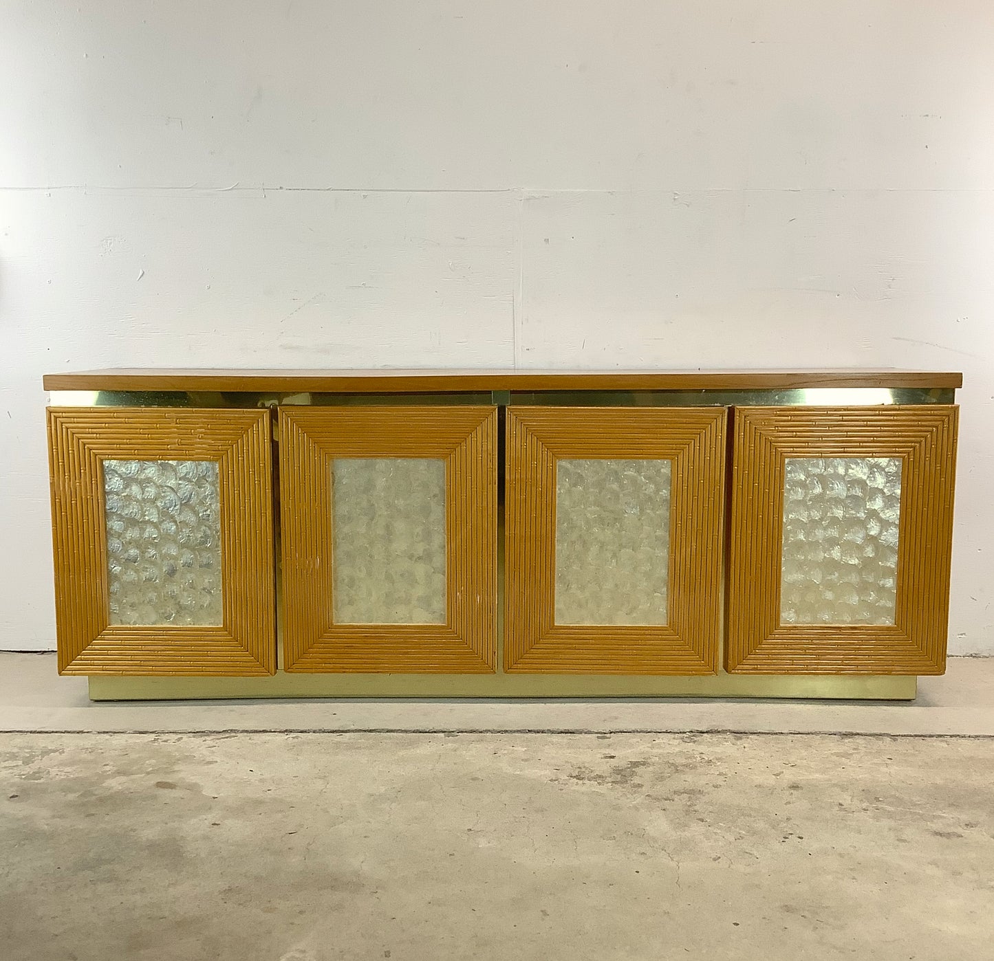 Vintage Modern Bamboo Dresser With Six Drawers