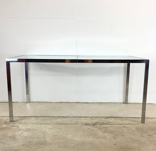 Mid-Century Chrome and Glass Dining Table