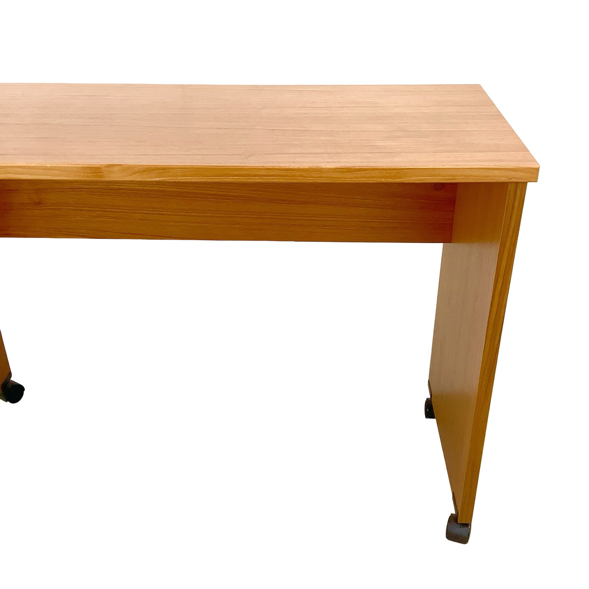 Vintage Mid-Century Modern Teak Rolling Desk and Console Table