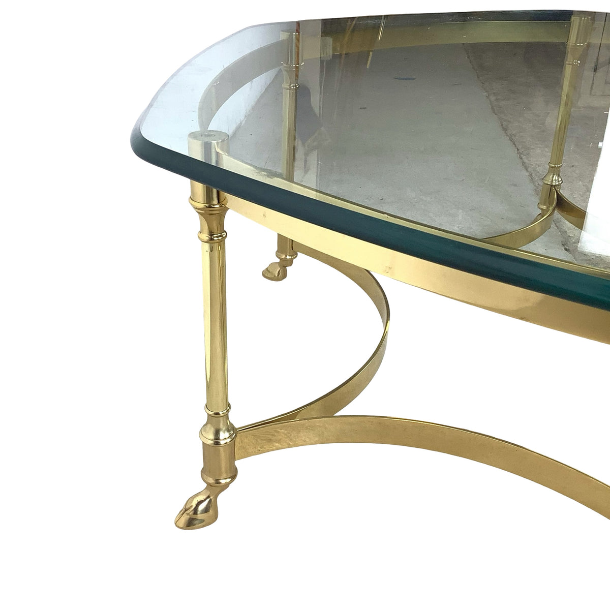 Sculptural Hollywood Regency Brass &amp; Glass Coffee Table