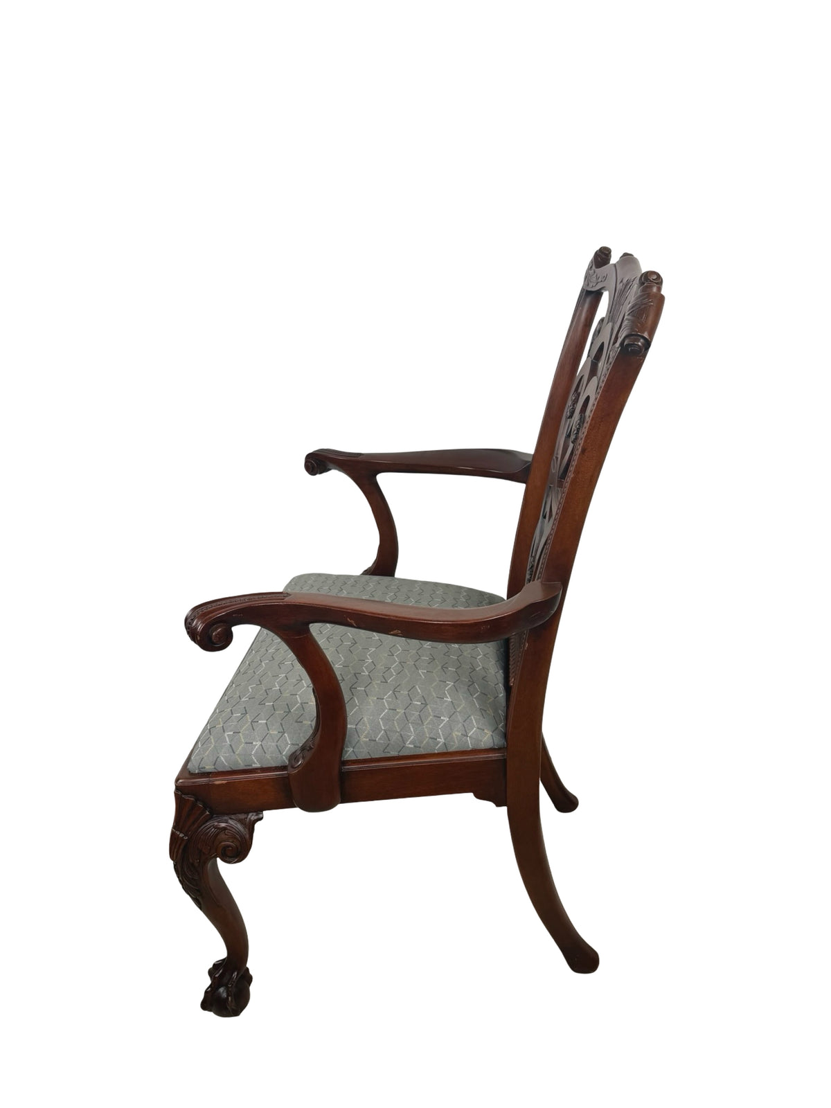 Vintage Maitland-Smith Chippendale Carved Armchair with Ball-and-Claw Feet