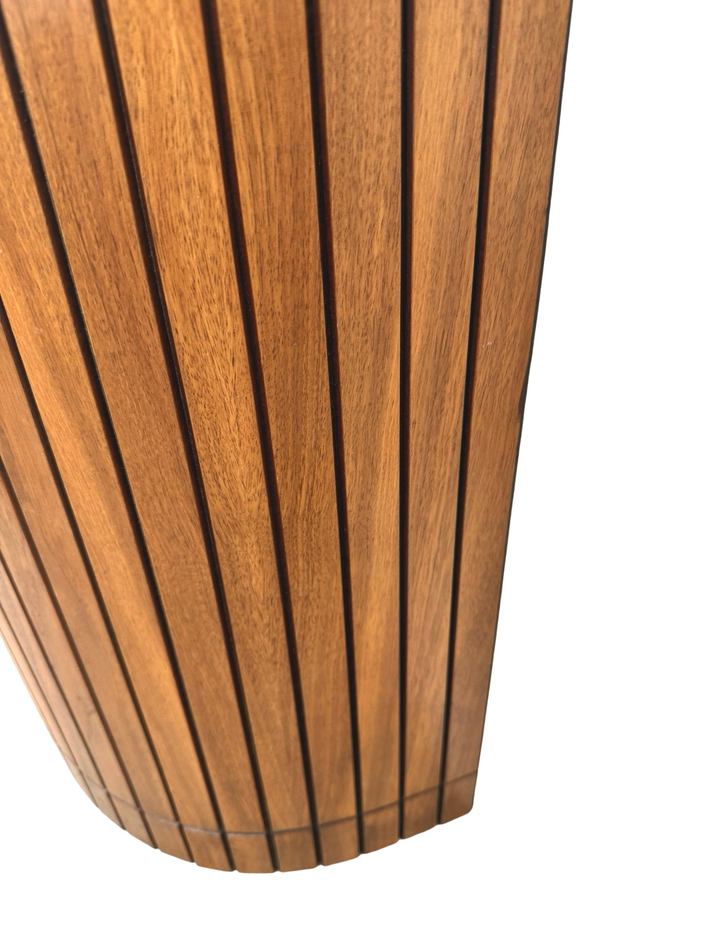 Vintage Mid-Century Slatted Wood Hamper