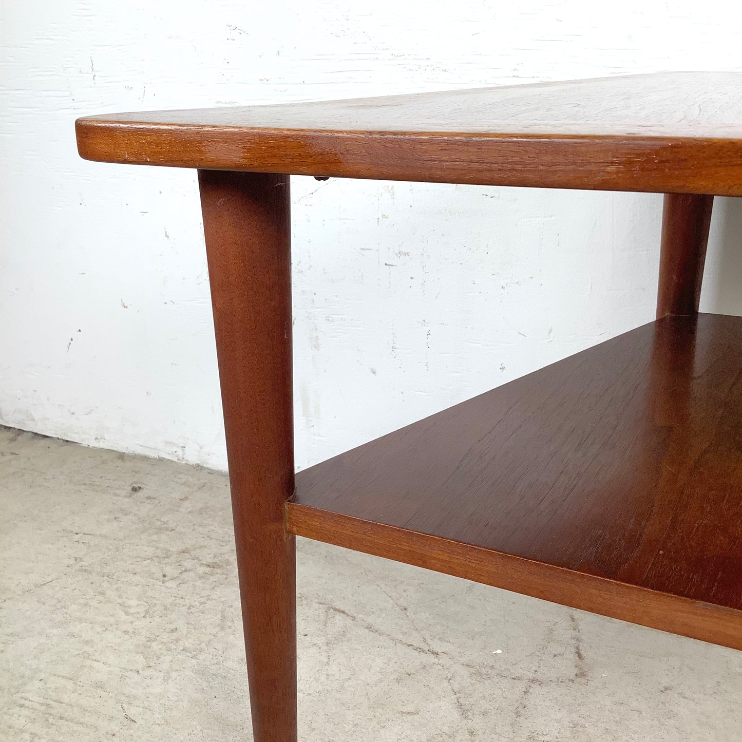 Vintage Trapezoidal Teak End Table