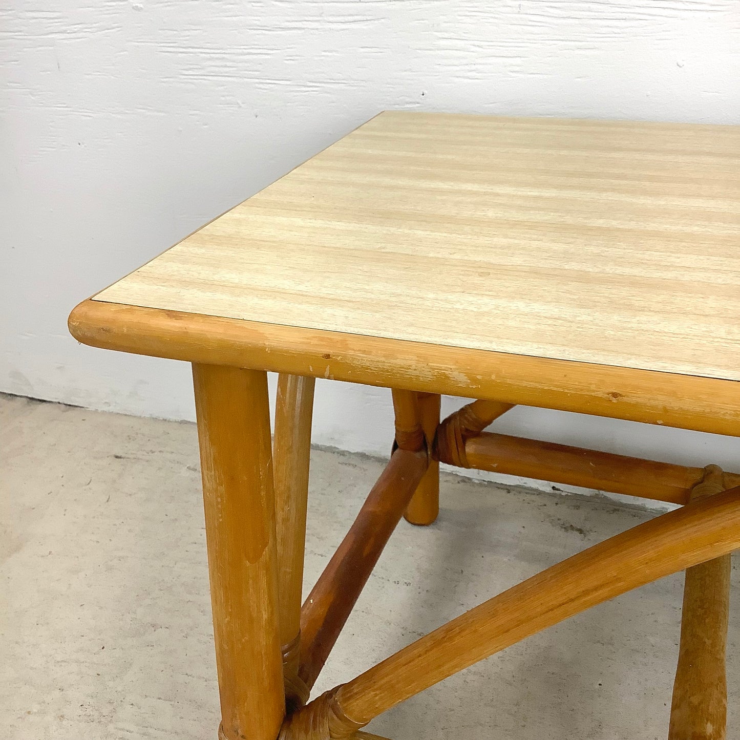 Vintage Coastal Rattan Coffee Table