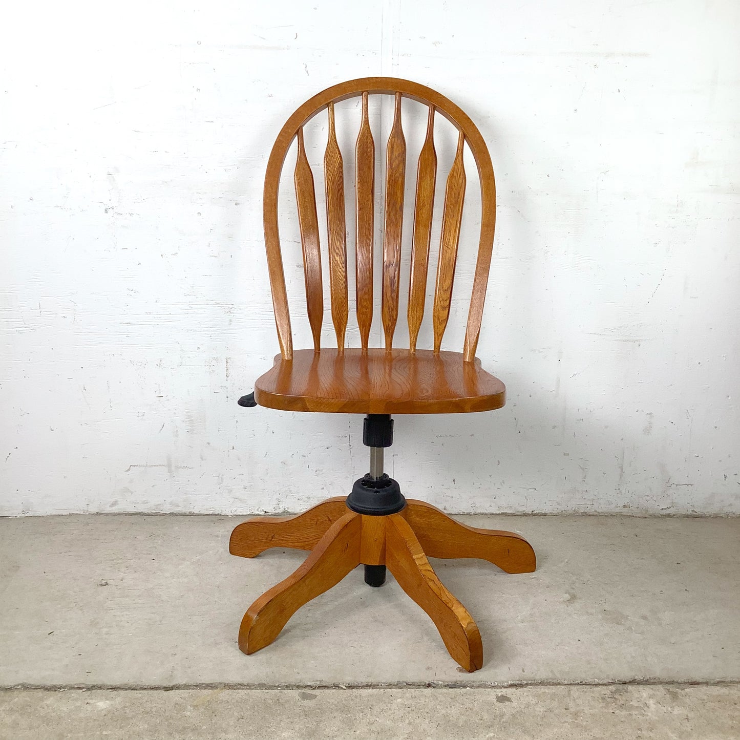 Vintage Scandinavian Modern Teak Swivel Desk Chair