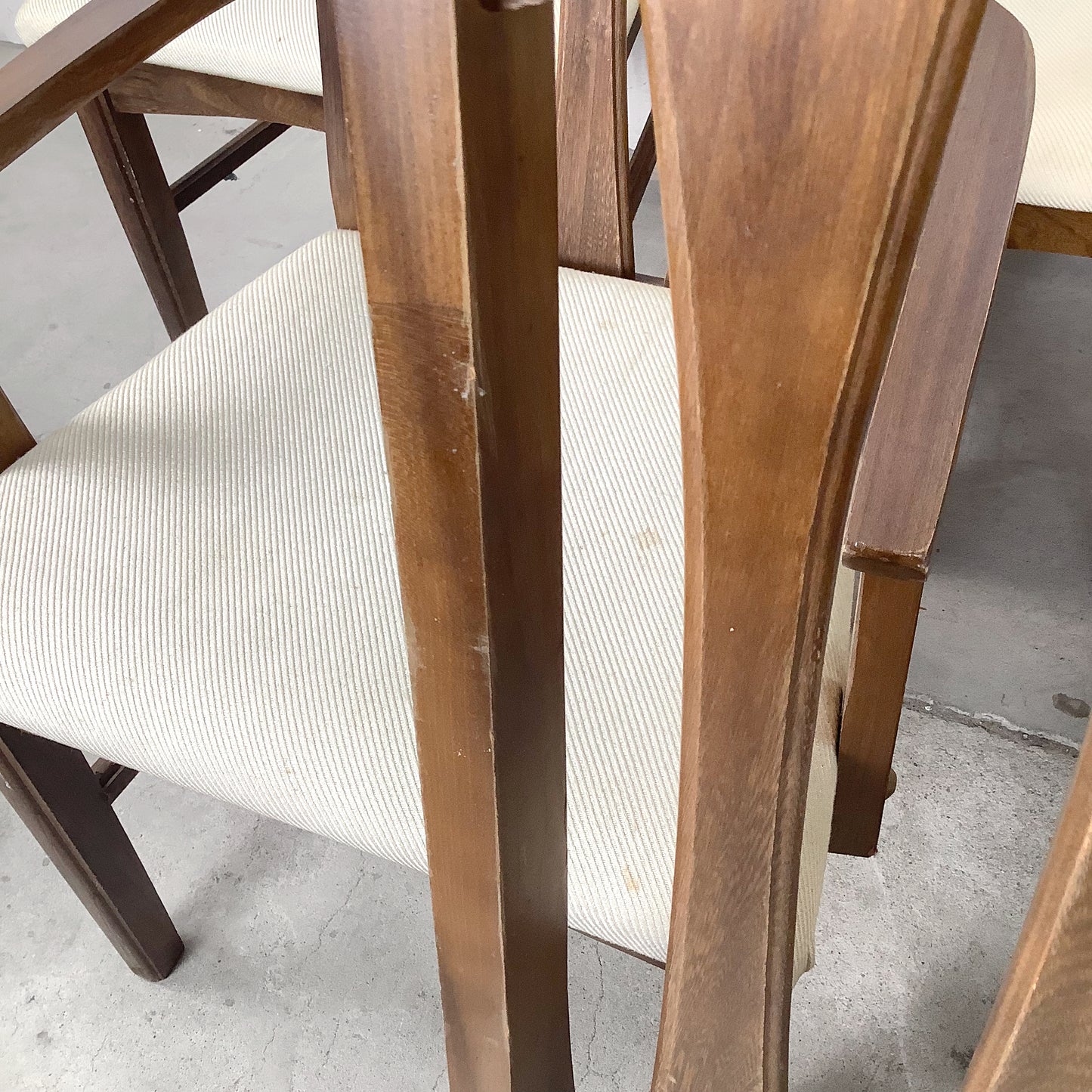 Set of Six Mid-Century Walnut Dining Chairs