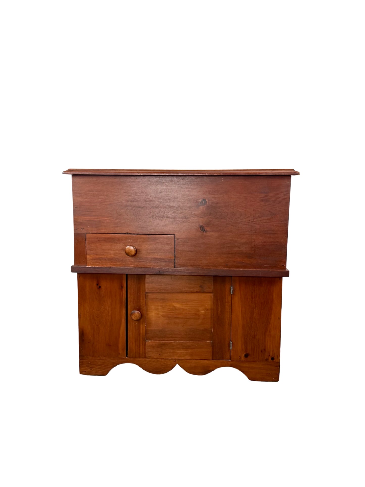 Rustic Pine Dry Sink Storage Cabinet with Lift Top, Drawer & Cupboard