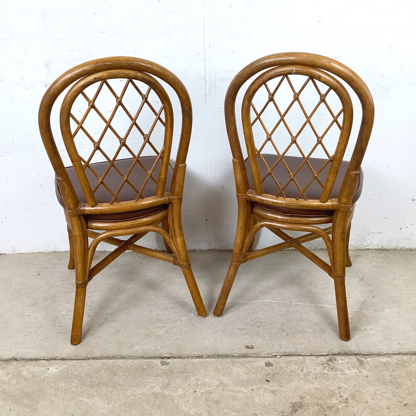 Set of Four Vintage Rattan Dining Chairs