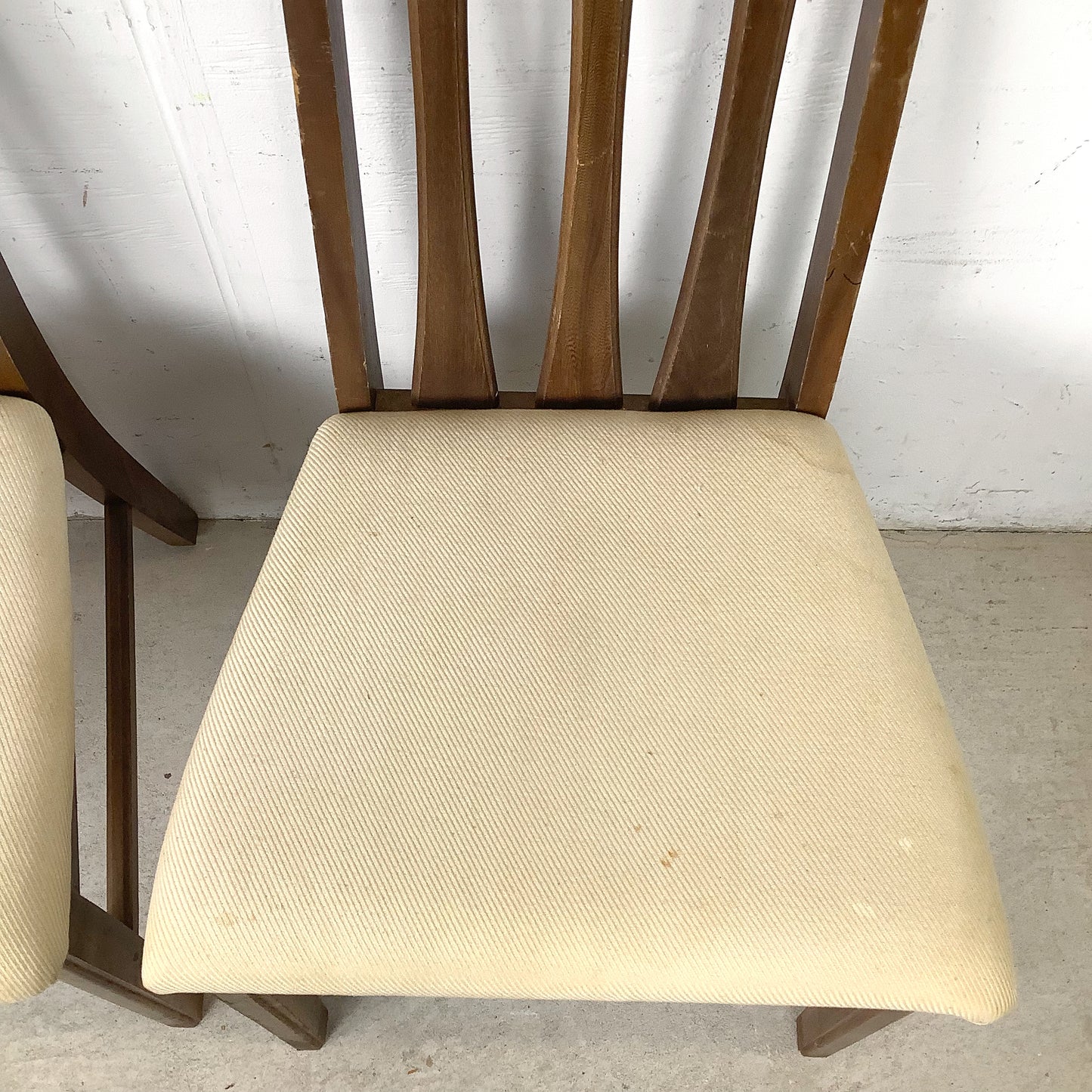 Set of Six Mid-Century Walnut Dining Chairs