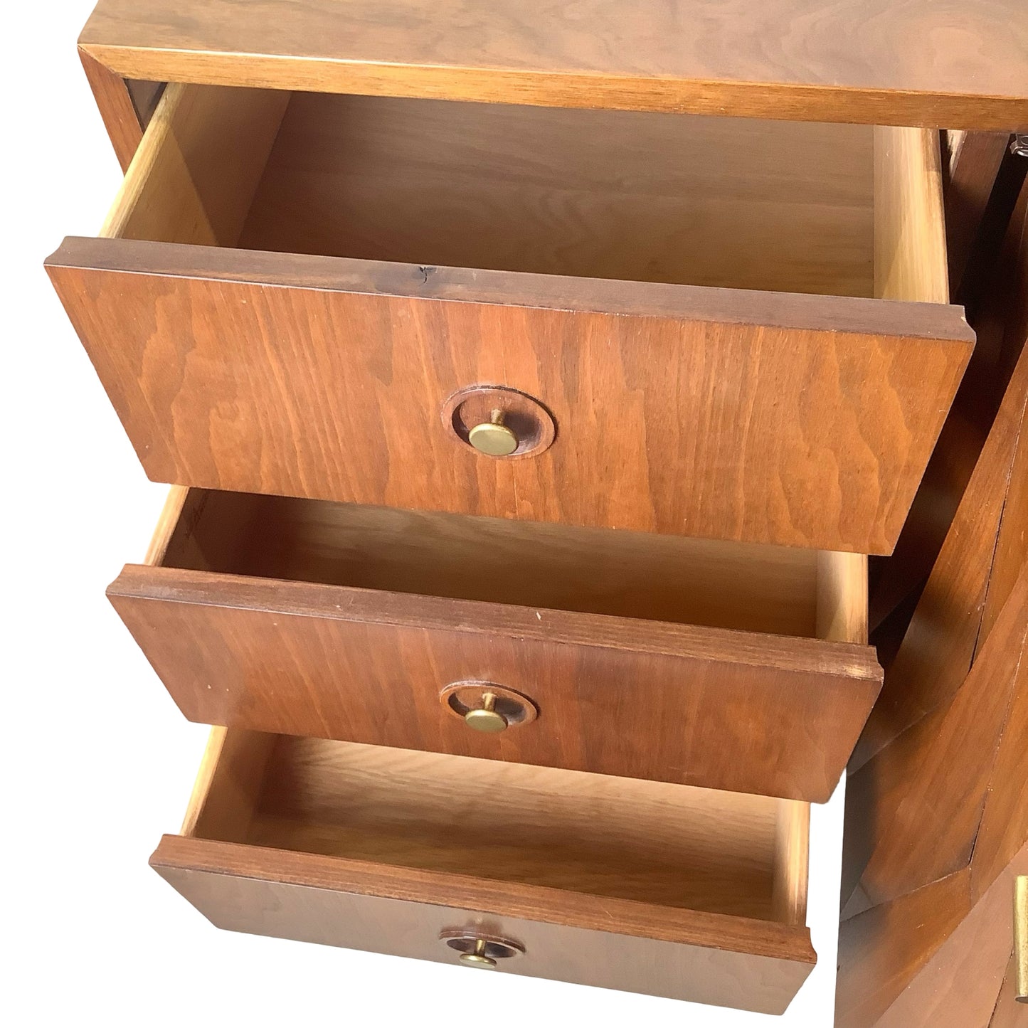 Merton Gershun for American of Martinsville "Harlequin" Walnut Mid-Century Modern Triple Dresser