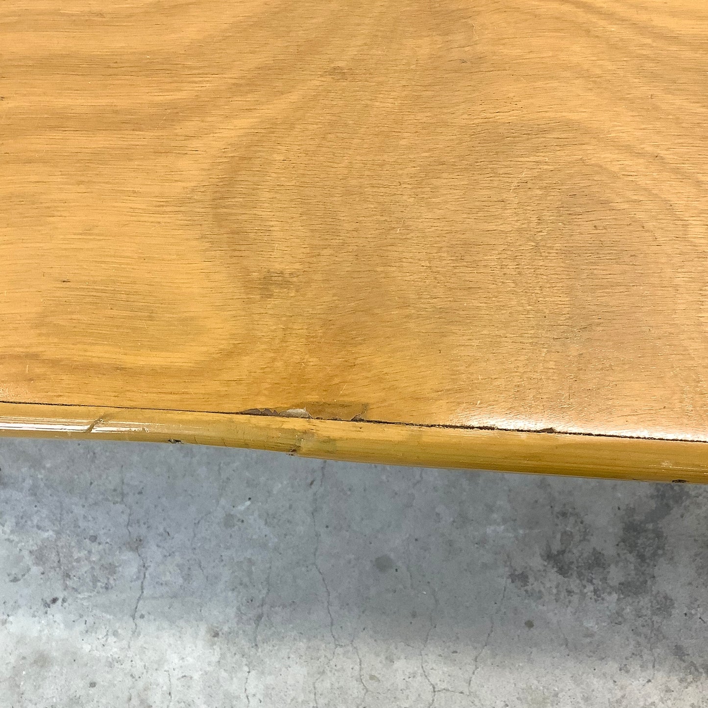 Vintage Bamboo Dining Table With Glass Inserts