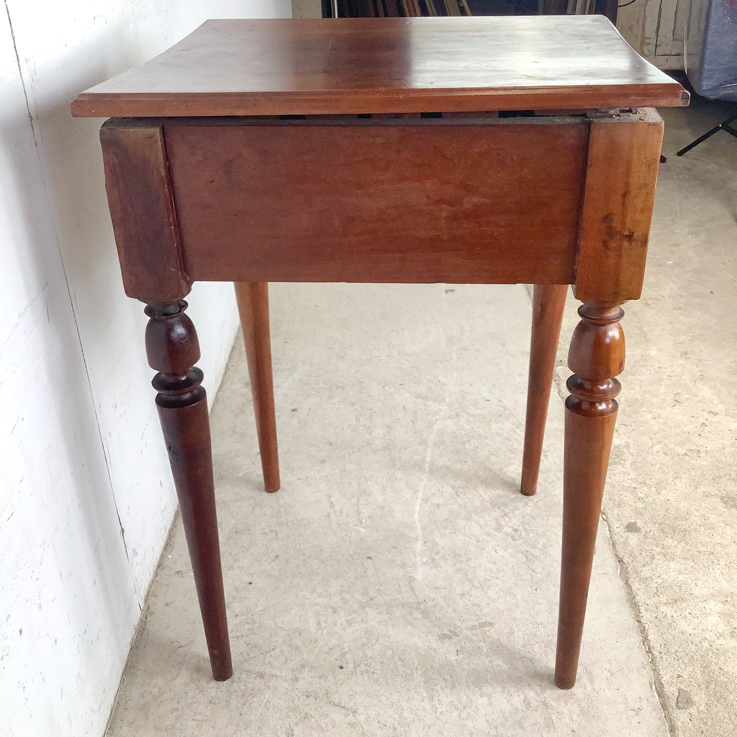 19th Century French Provincial Hand-Carved Walnut Side Table