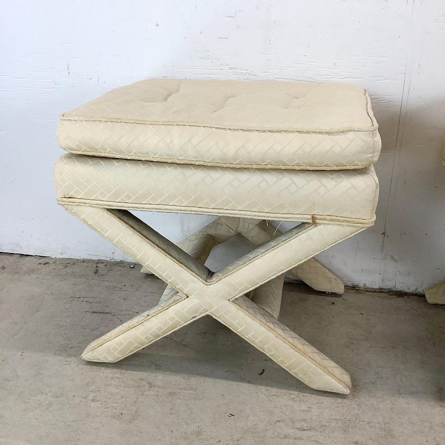 Pair Vintage X-Base Regency Benches