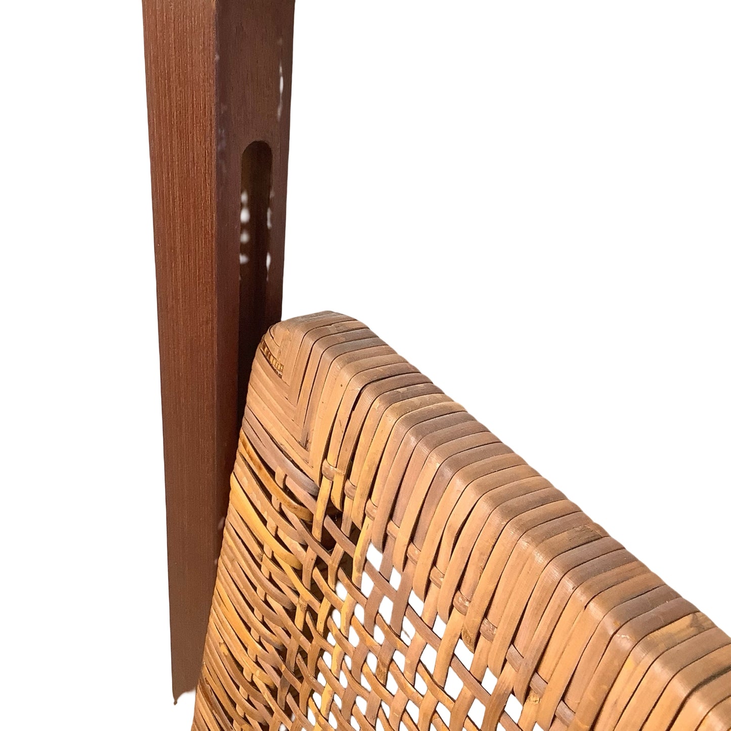 VintageModern Scandinavian Style Teak & Cane Full Headboard
