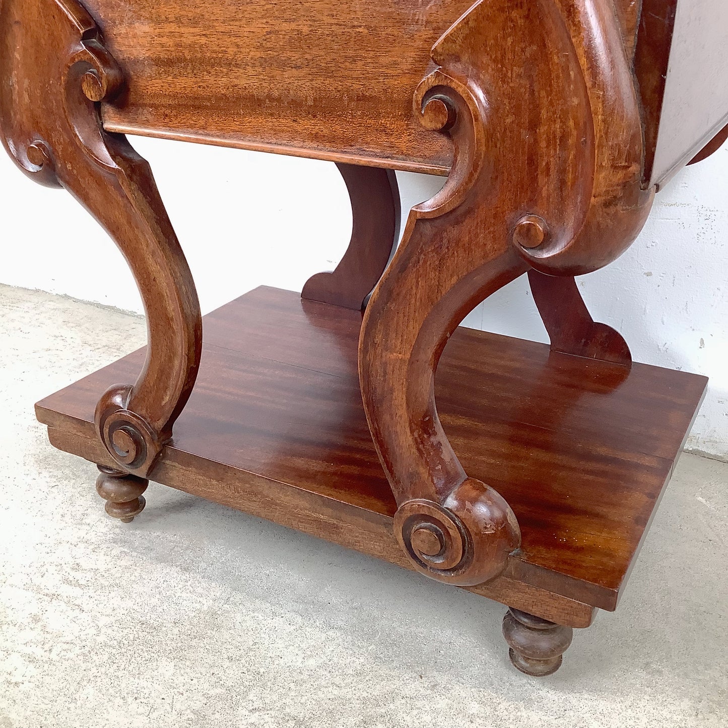 Neoclassical Revival Stool with Storage and Upholstered Top
