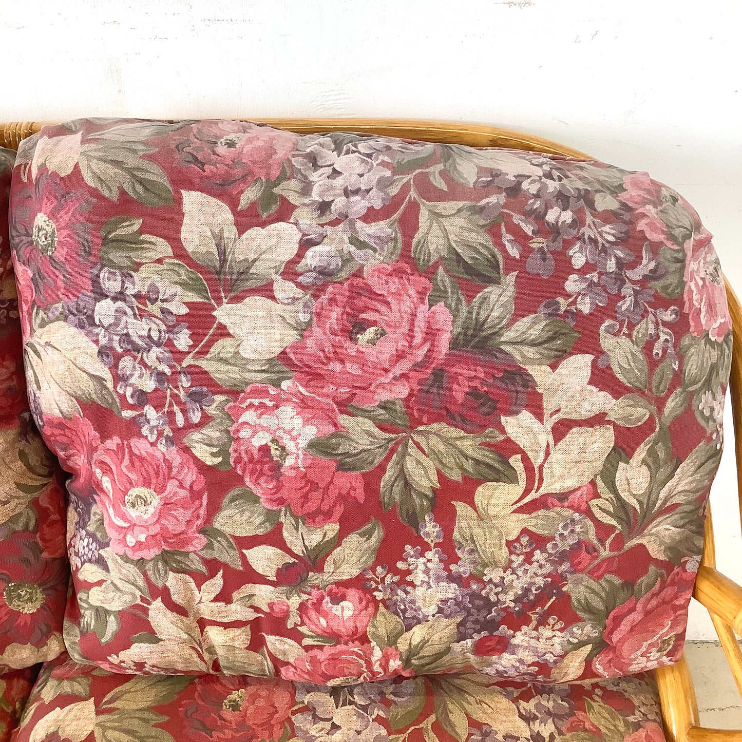 Vintage Architectural Boho Modern Rattan Sofa