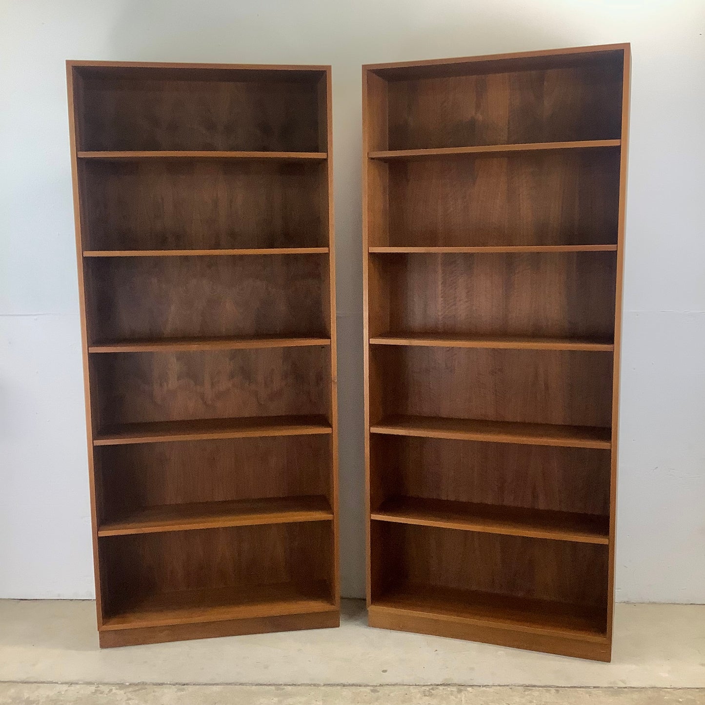 Pair Tall Vintage Bookcases