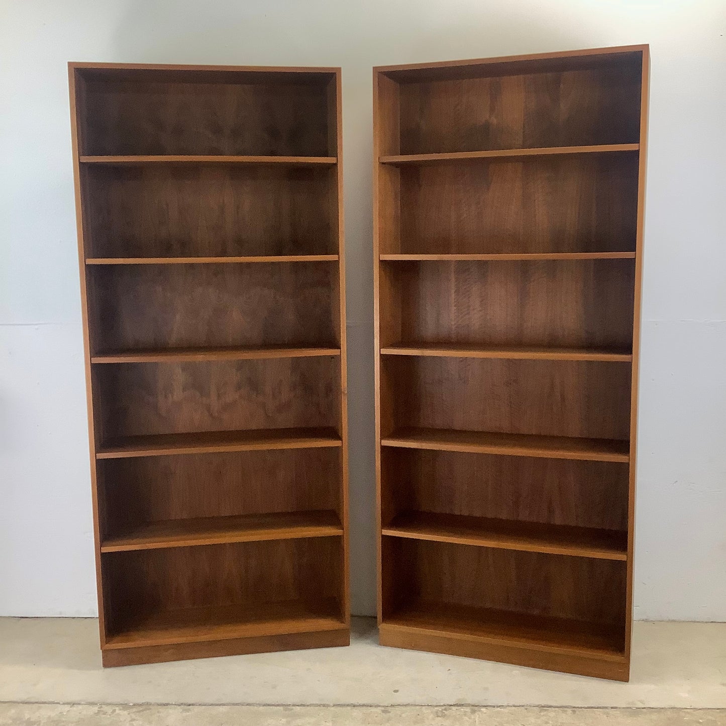 Pair Tall Vintage Bookcases