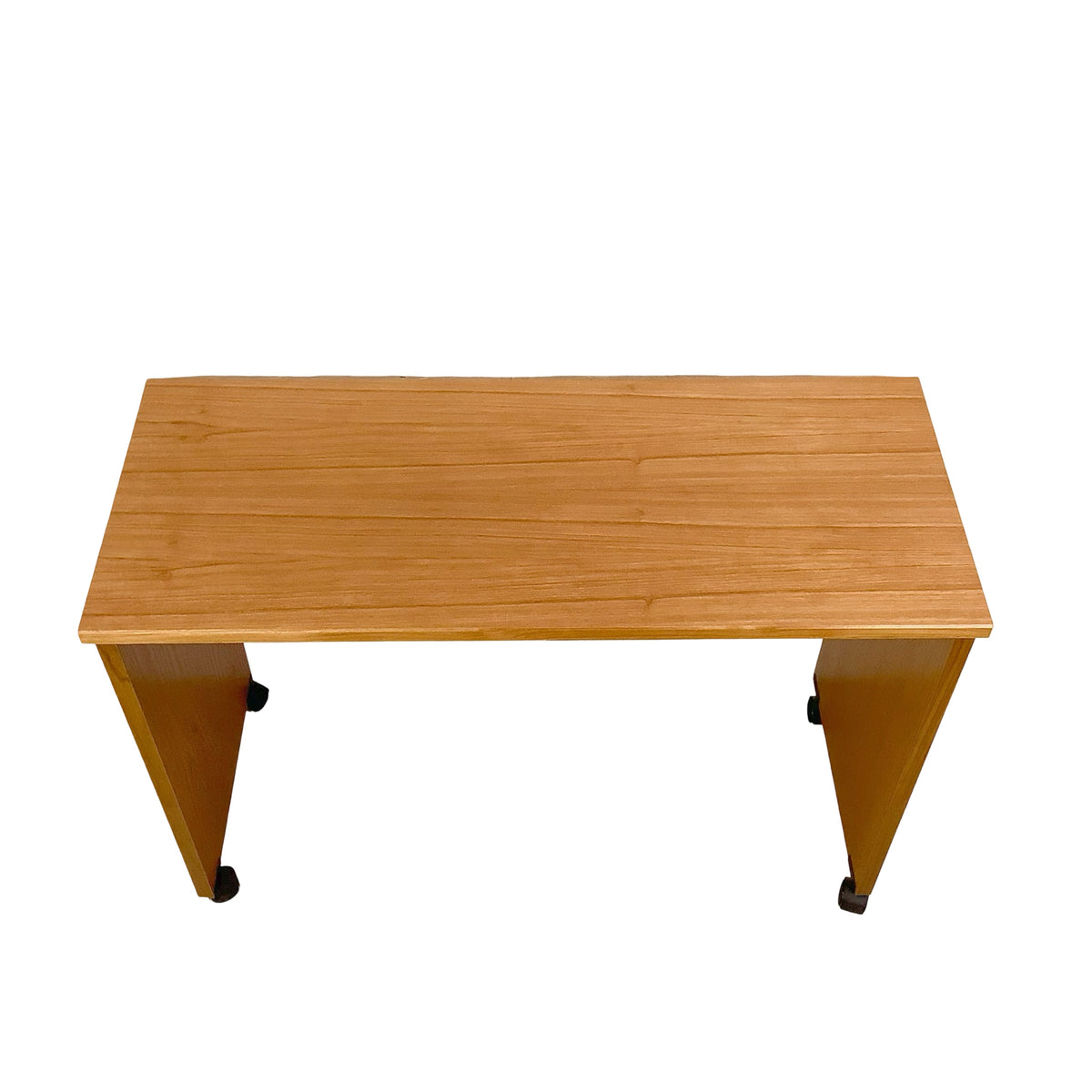 Vintage Mid-Century Modern Teak Rolling Desk and Console Table