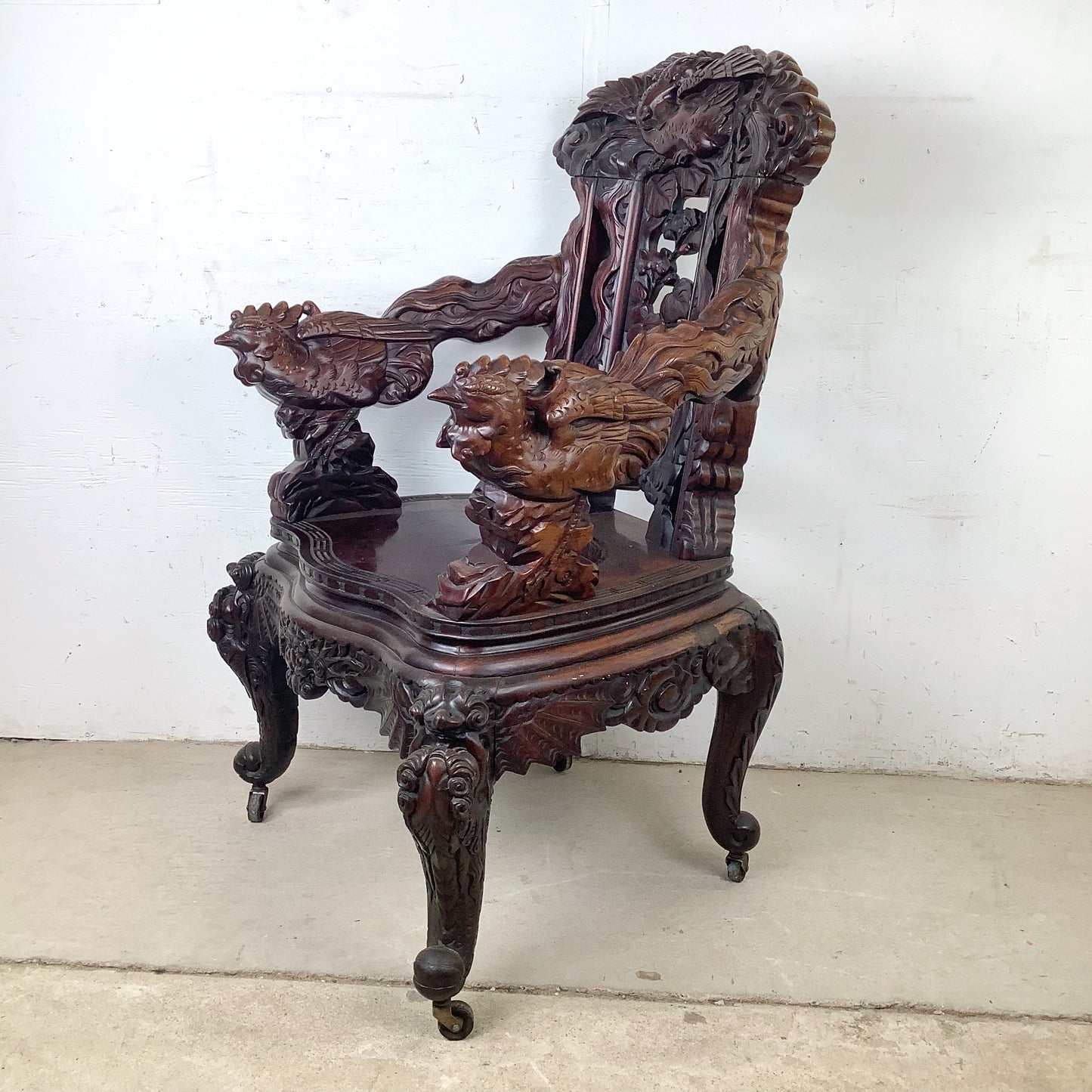 Antique Chinese Provincial Elmwood Cabinet | Iron Circular Lockplate | 19th to Early 20th Century