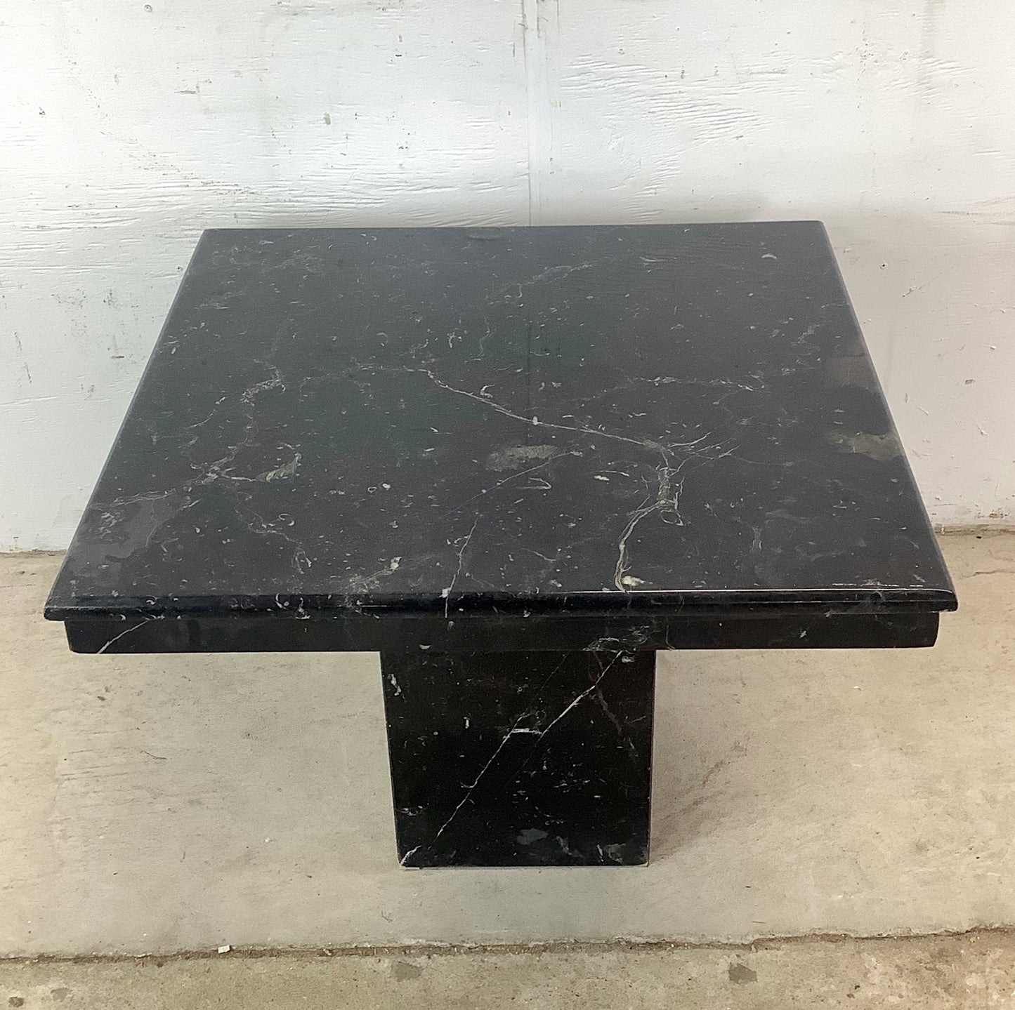Nero Marquina Black Marble Square Side table