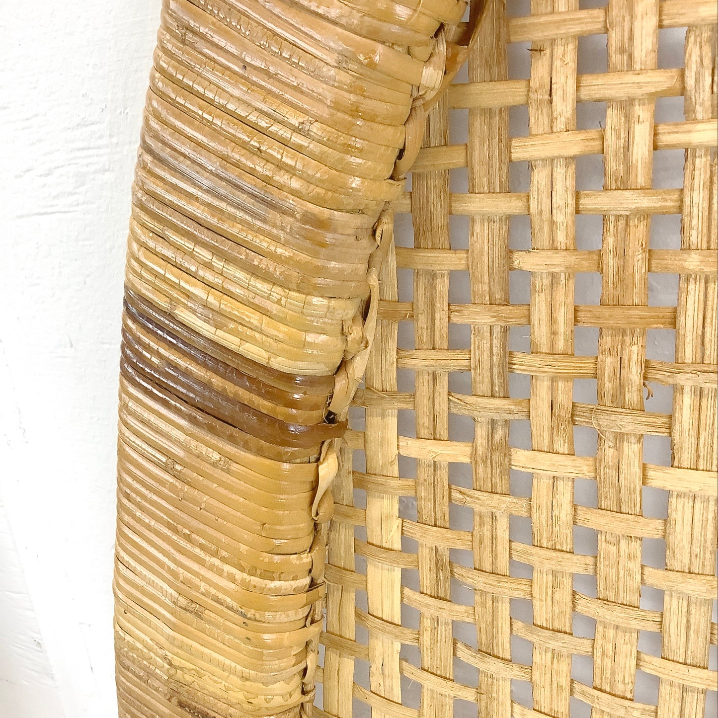 Vintage Coastal Arch Rattan Headboard- Twin