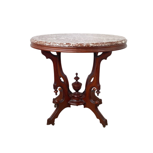 Victorian Revival Marble Top Center Table