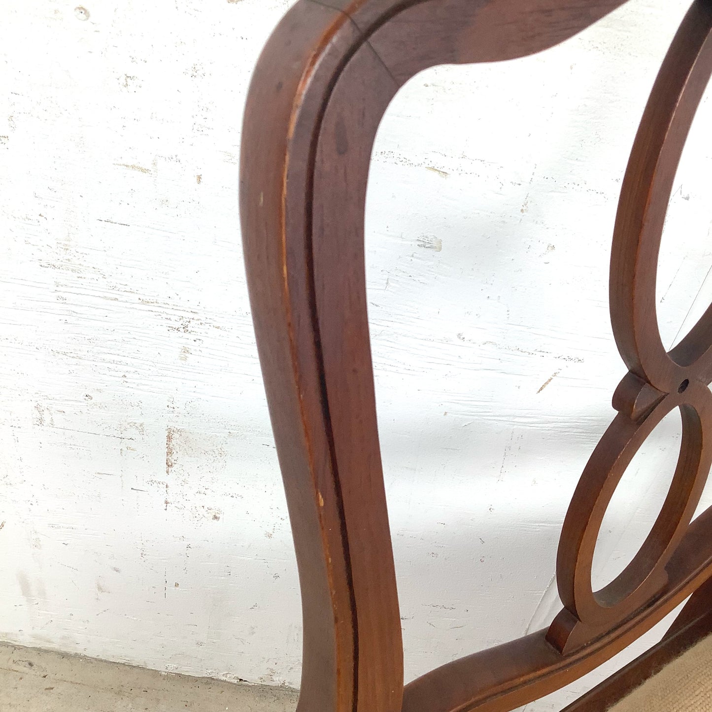Vintage Queen Anne Style Side Chair with Needlepoint Upholstered Seat