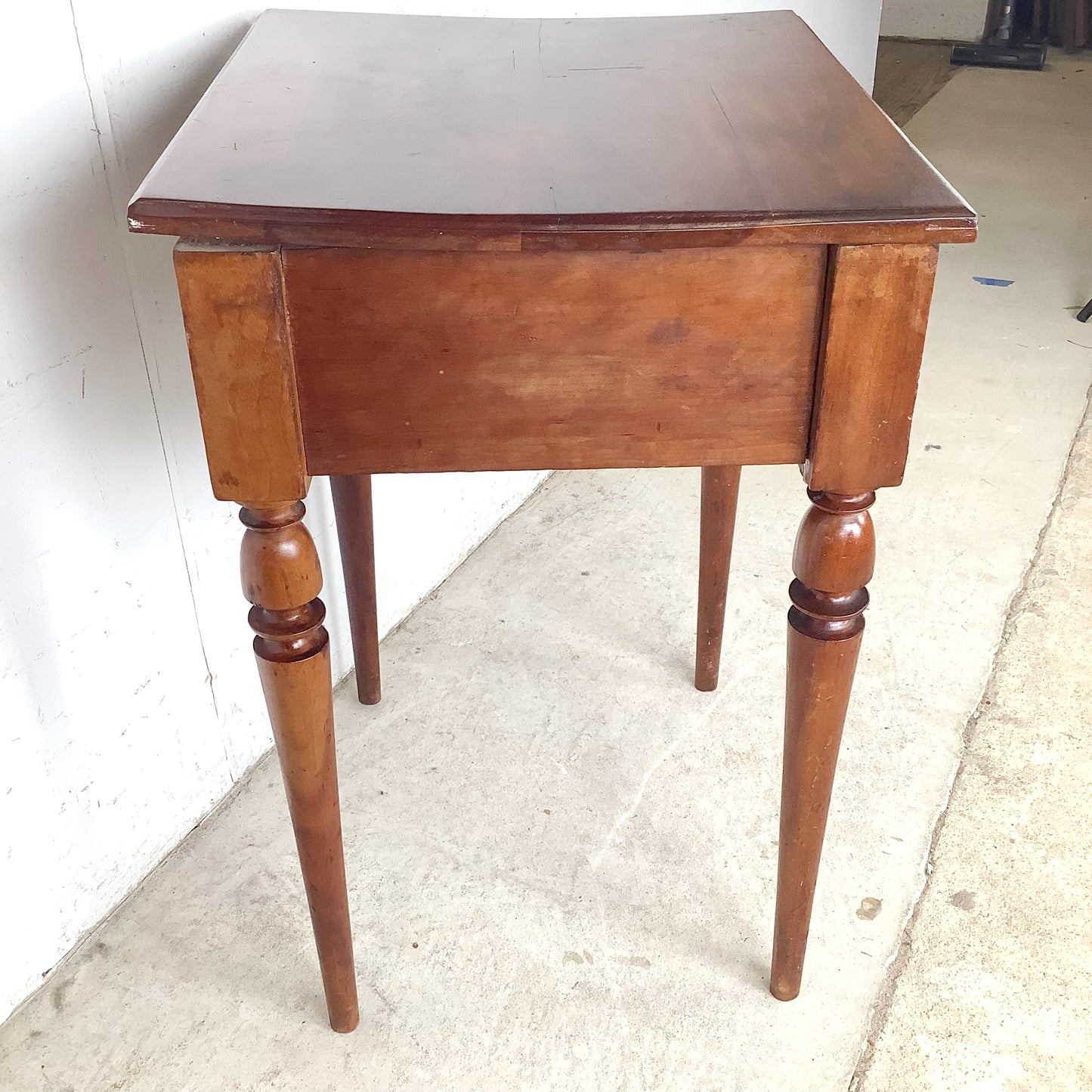 19th Century French Provincial Hand-Carved Walnut Side Table