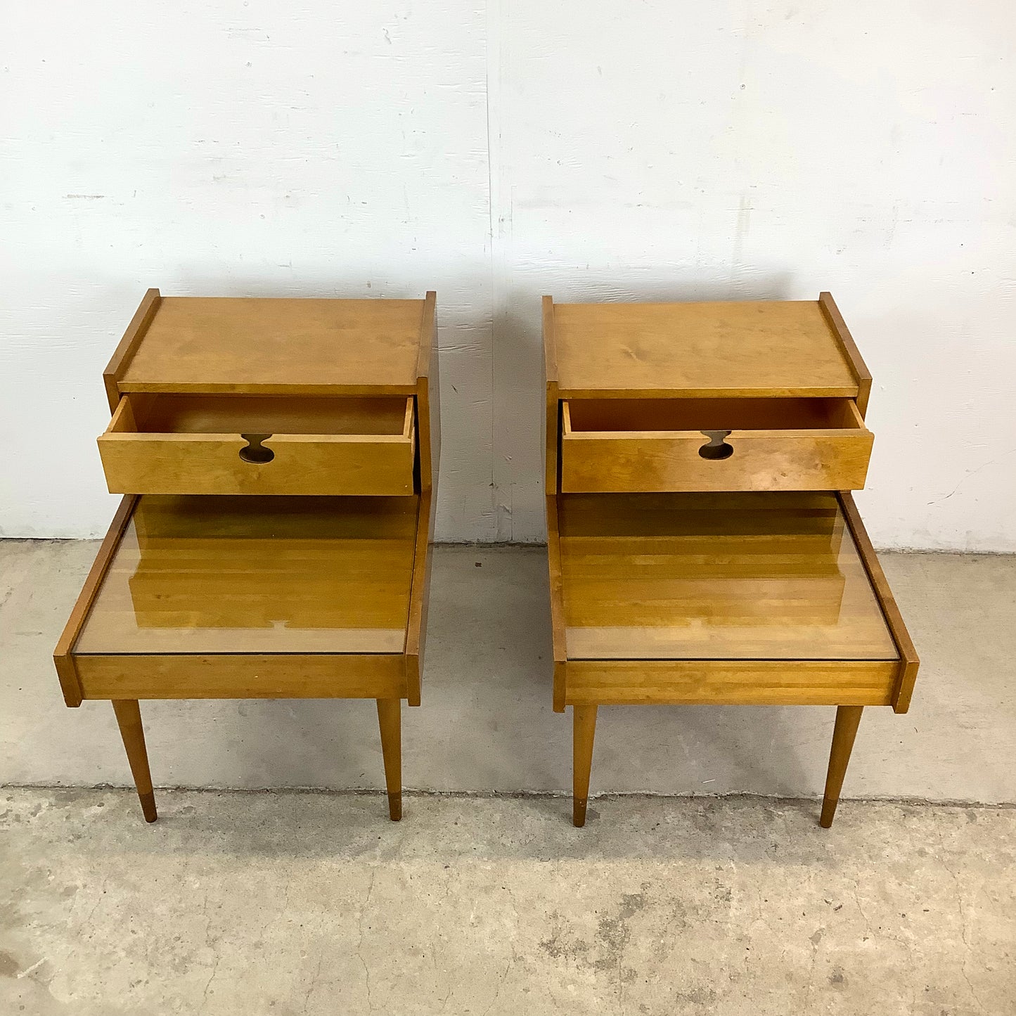 Mid-Century Two Tier Nightstands attr. Edmond Spence