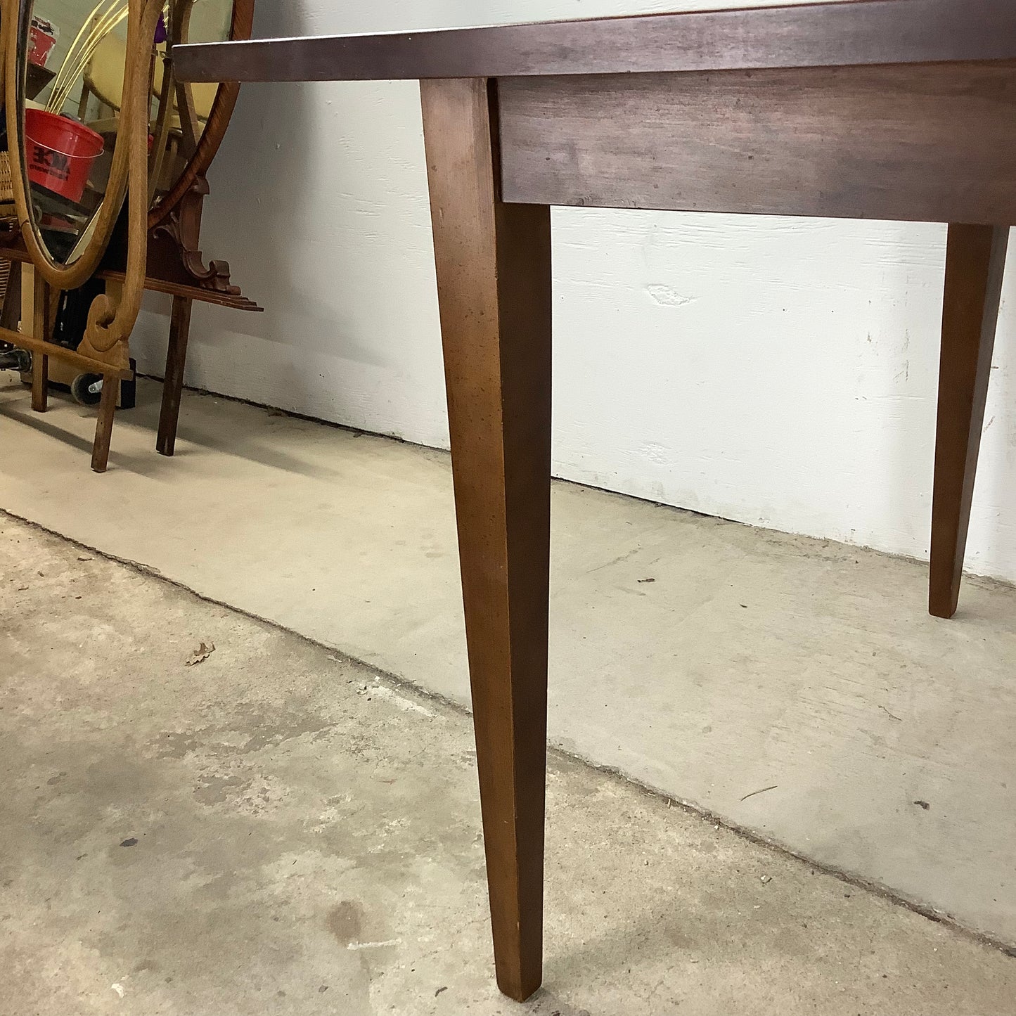 Mid-Century Walnut Finish Dining Table