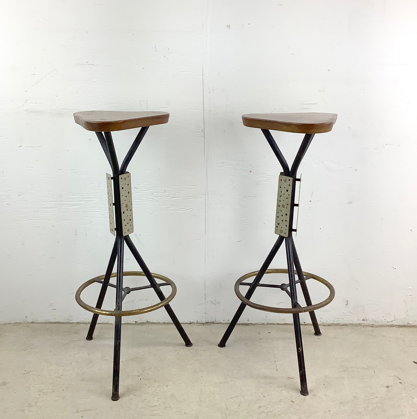 Pair Industrial Modern Barstools