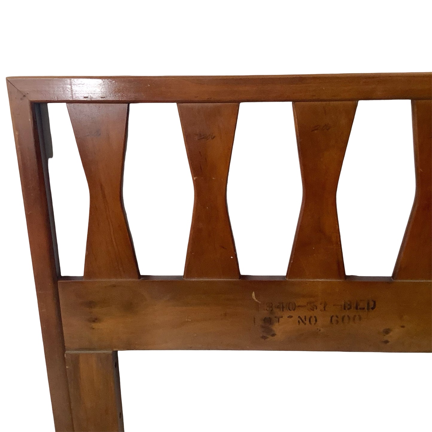 Vintage Sculptural Bowtie Walnut Headboard | 60” Full/Queen