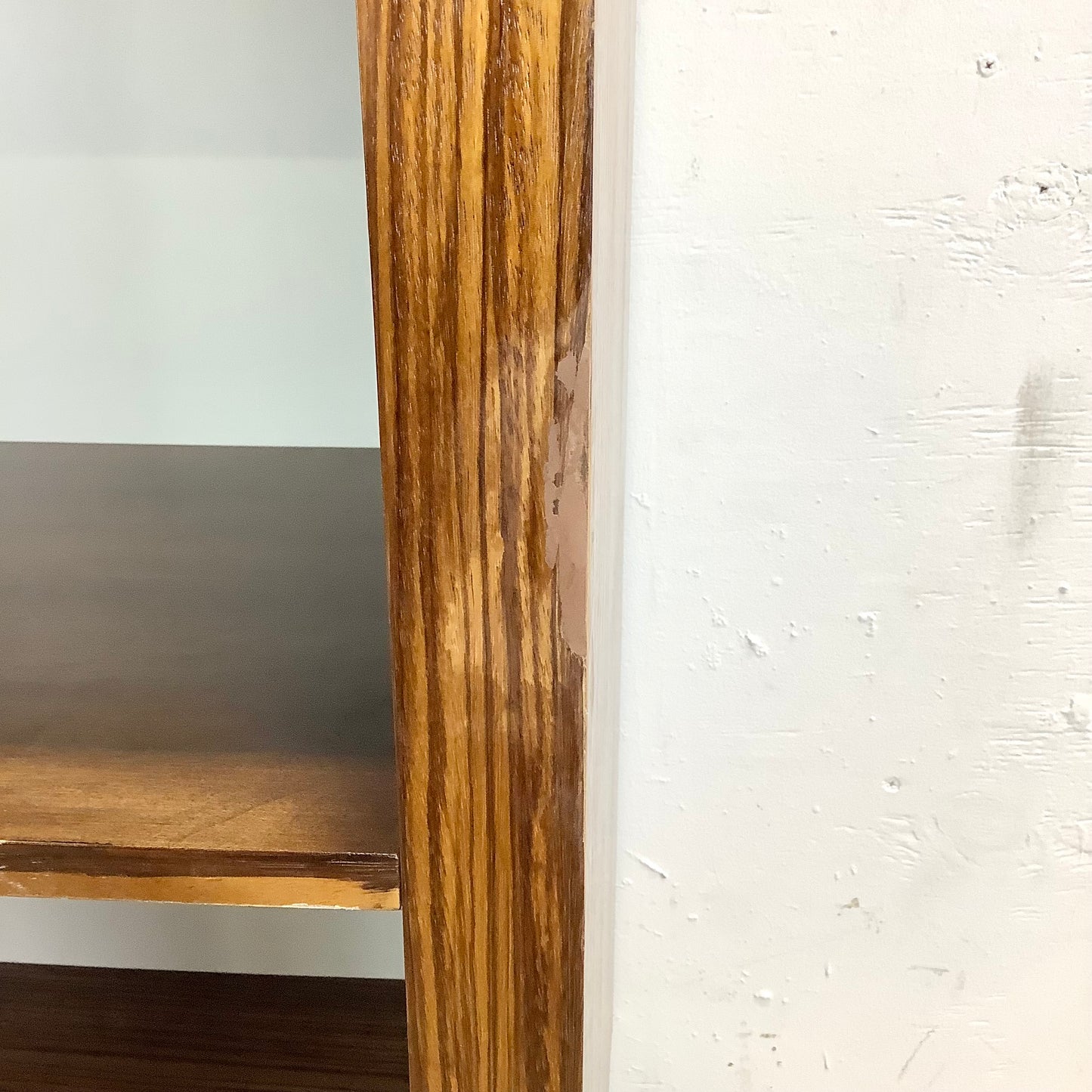 Modern Zebrawood Cube Shelf with Chrome Sled Base