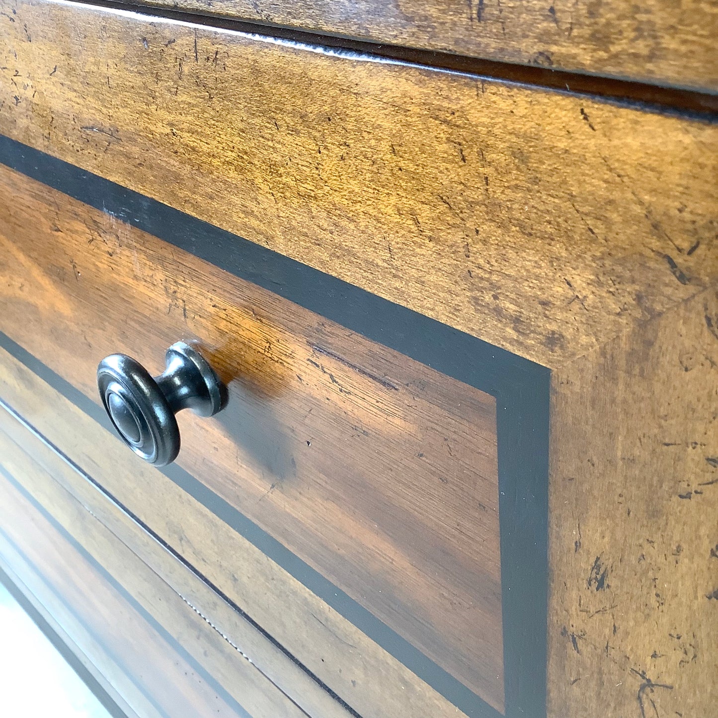 Transitional Two-Drawer Dresser With X Base