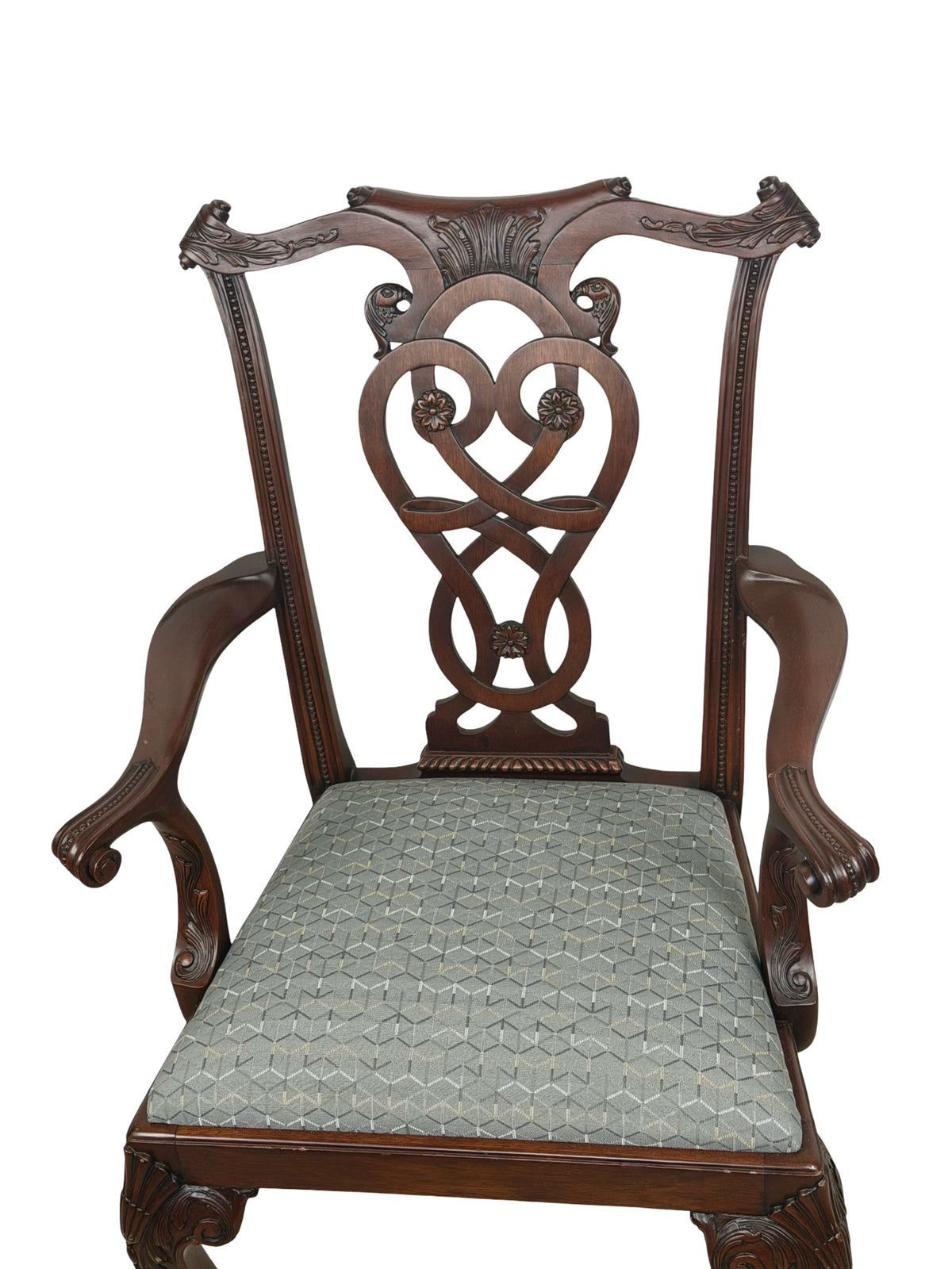 Vintage Maitland-Smith Chippendale Carved Armchair with Ball-and-Claw Feet