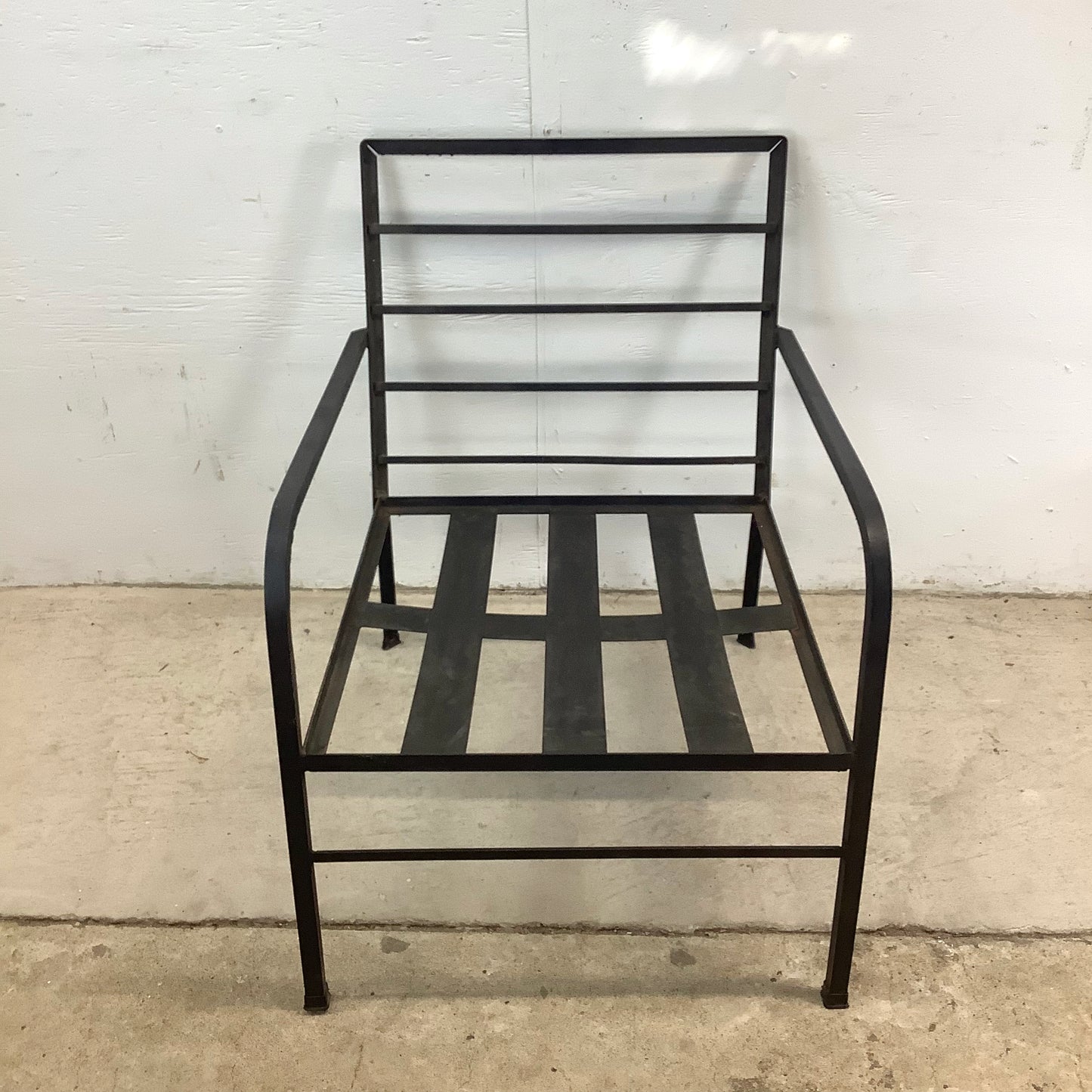 MCM Wrought Iron Patio Chair with Ottoman