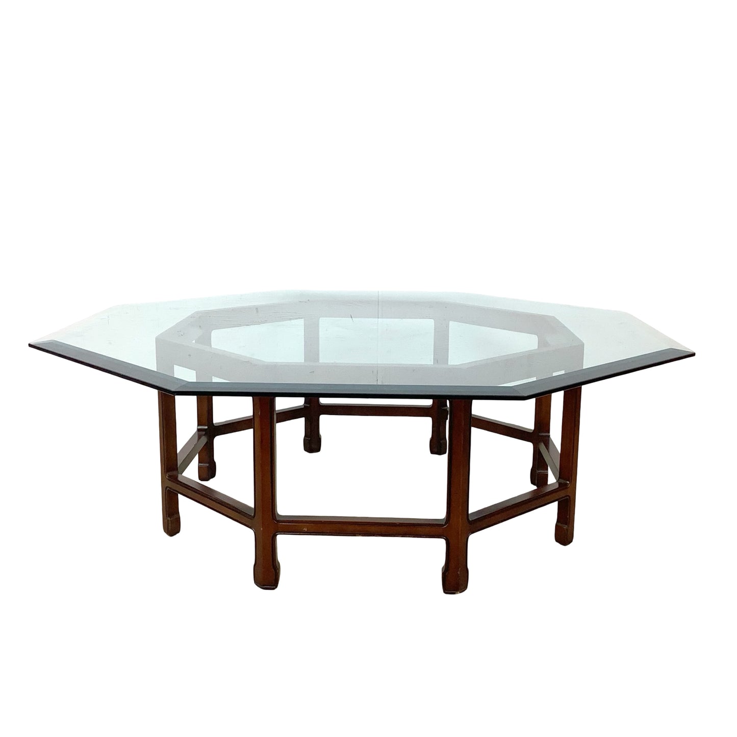 Vintage Modern Octagonal Glass Coffee Table