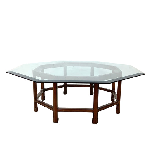 Vintage Modern Octagonal Glass Coffee Table