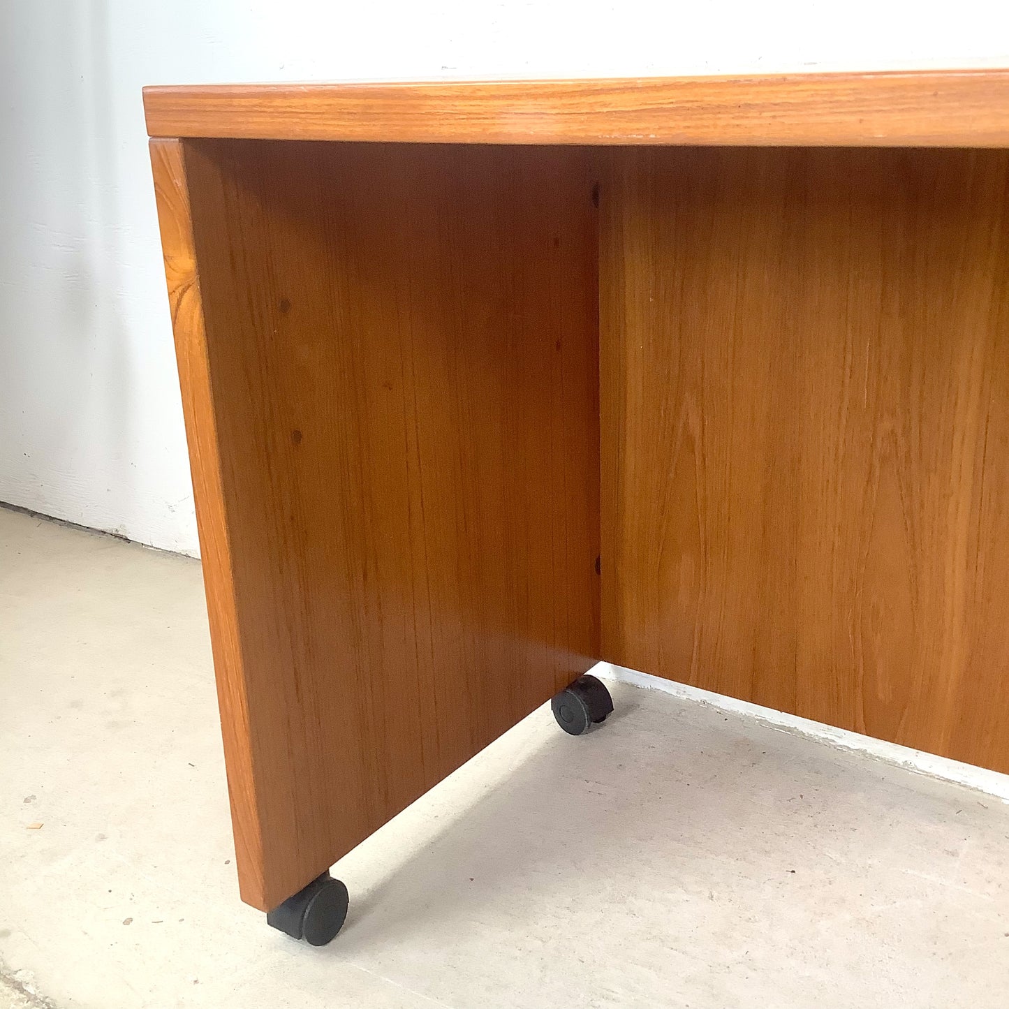 Mid-Century Danish Modern Teak Single Pedestal Writing Desk