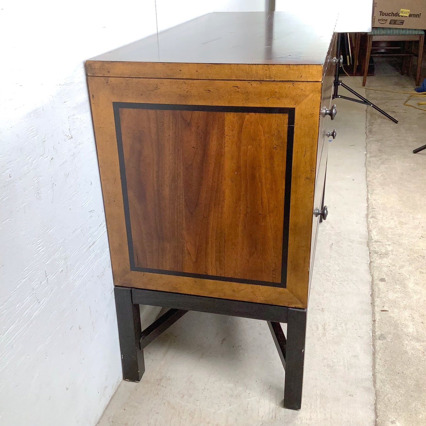 Transitional Two-Drawer Dresser With X Base
