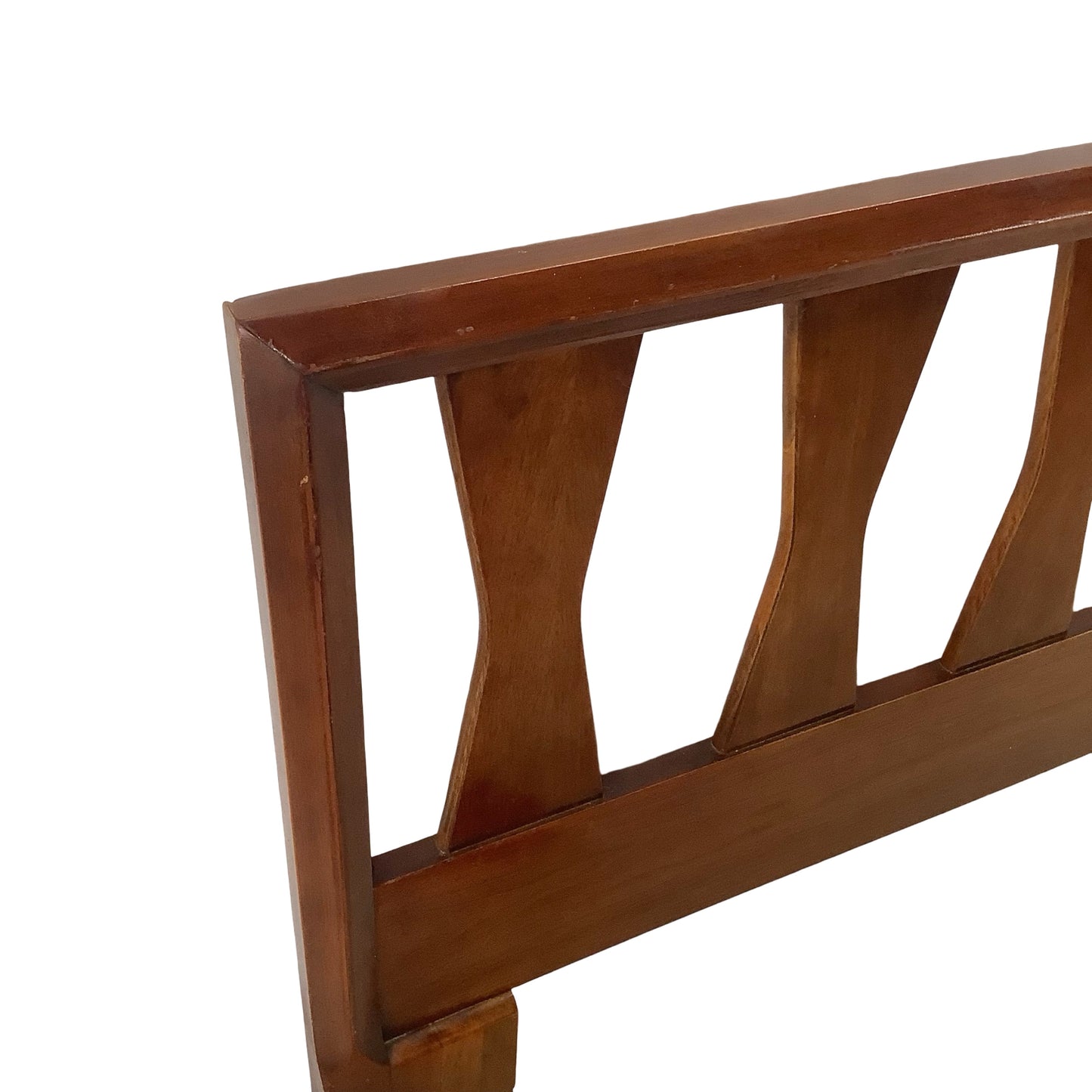 Vintage Sculptural Bowtie Walnut Headboard | 60” Full/Queen