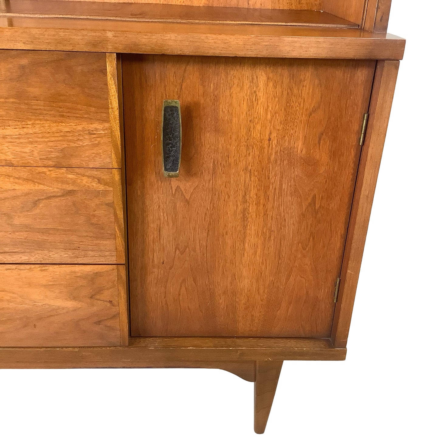 Vintage Mid-Century Modern Walnut Display Hutch, China Cabinet