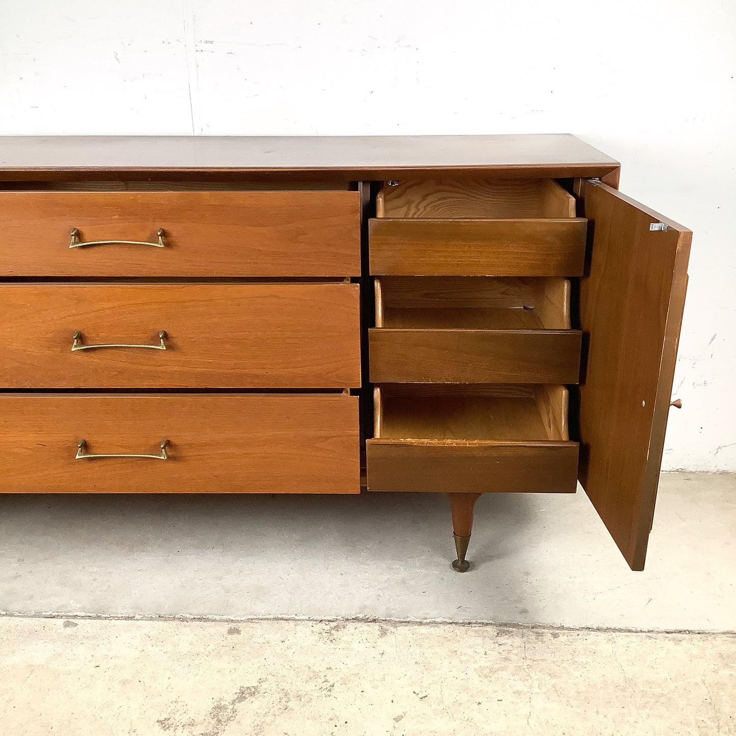 Mid-Century Modern Dresser with Hidden Drawer Storage