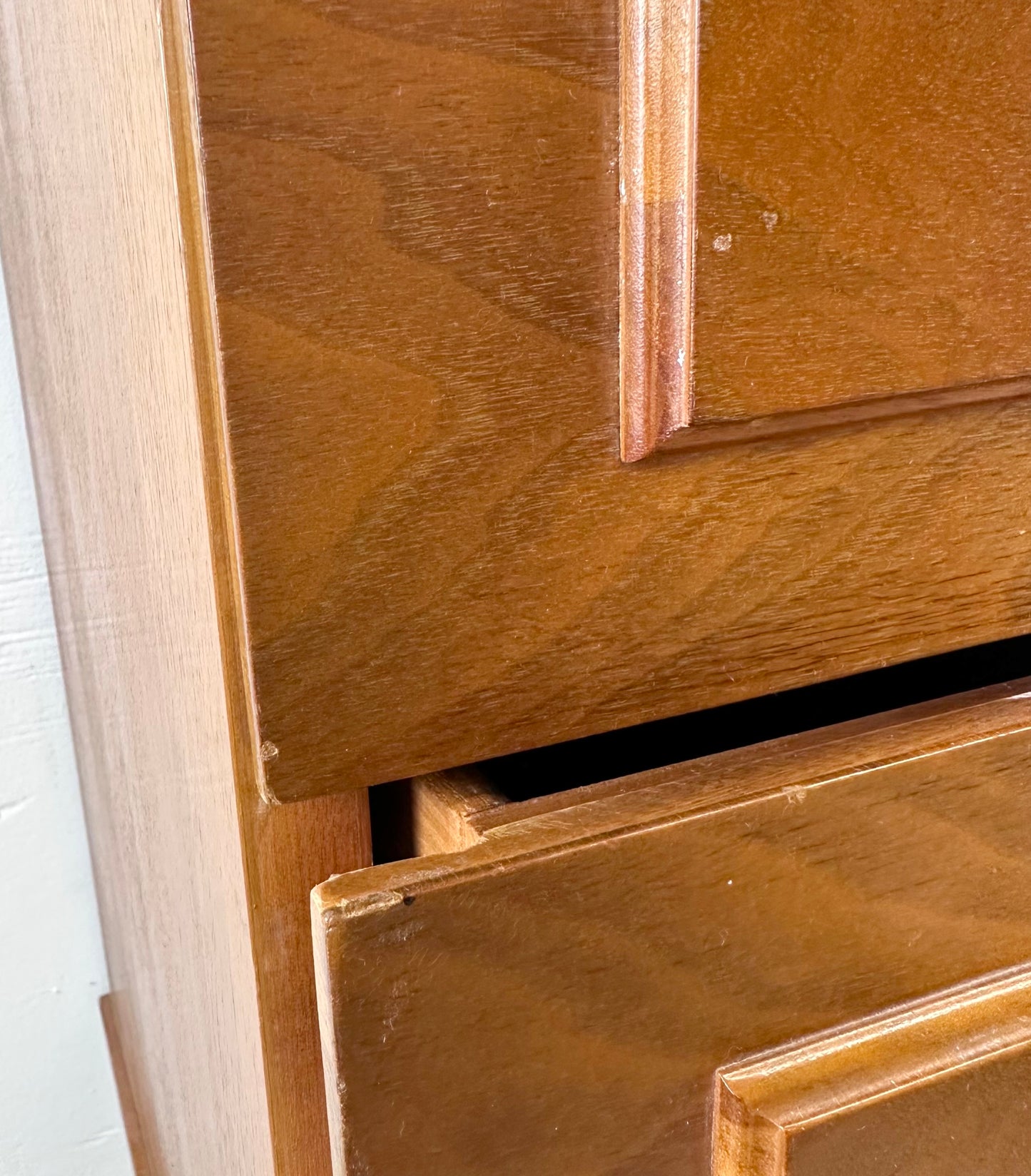 Mid-Century Lowboy Walnut Dresser With Drumstick Legs