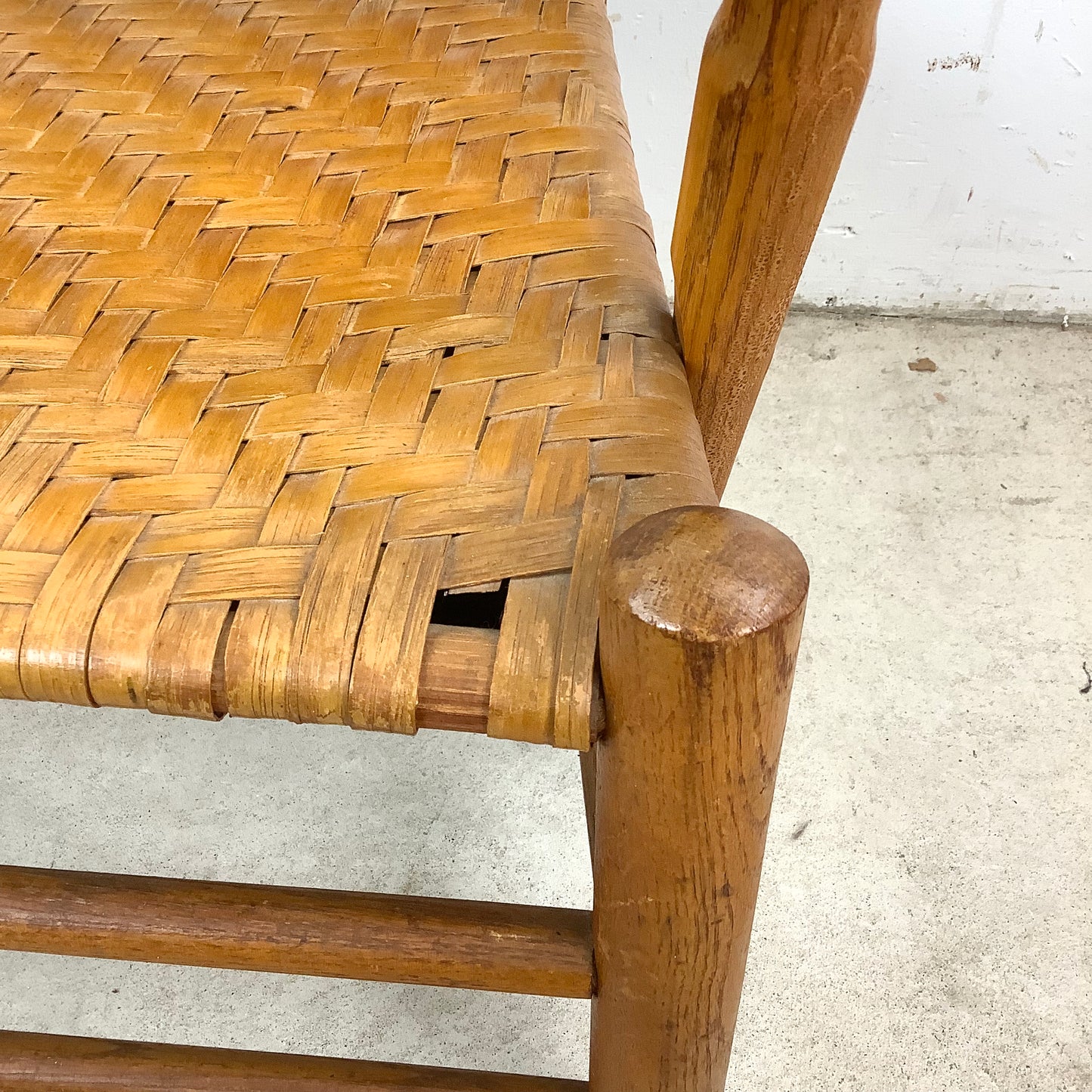 Rustic Vintage Rattan Back Armchair